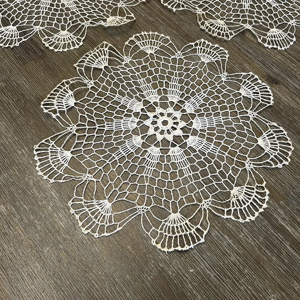 Vintage Hand Crocheted Lace Doilies Set 13